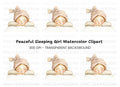 Sleeping Girl with Bow Hat Clipart Bundle
