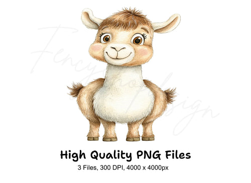 Adorable Baby Llama Clipart Bundle