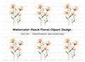 Graceful Orange Floral Clipart Bundle