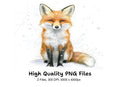 Cute Winter Fox Clipart Bundle