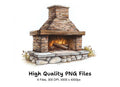 Rustic Fireplace Clipart Bundle