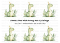 Cute Dinosaur Birthday Party Clipart Bundle