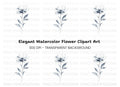 Elegant Black and White Flower Clipart Bundle