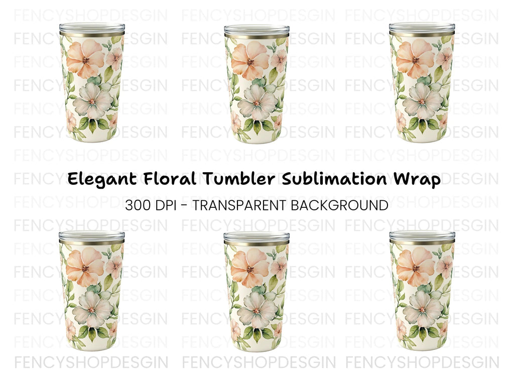Floral Tumbler Clipart Bundle
