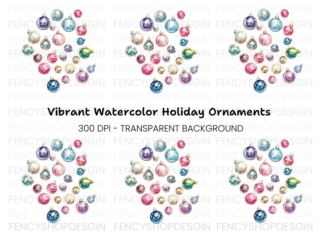 Christmas Ornaments Clipart Bundle