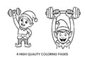 Strong Christmas Elf Weightlifting Coloring Books