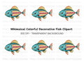 Vibrant Folk Fish Clipart Bundle