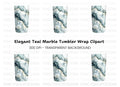 Elegant Teal Marble Tumbler Clipart Bundle