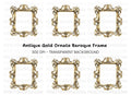 Luxurious Golden Ornate Frame Clipart Bundle