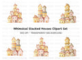 Whimsical Stacked Houses Clipart Bundle