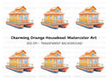 Orange Houseboat Clipart Bundle