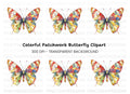 Vibrant Stained Glass Butterfly Clipart Bundle