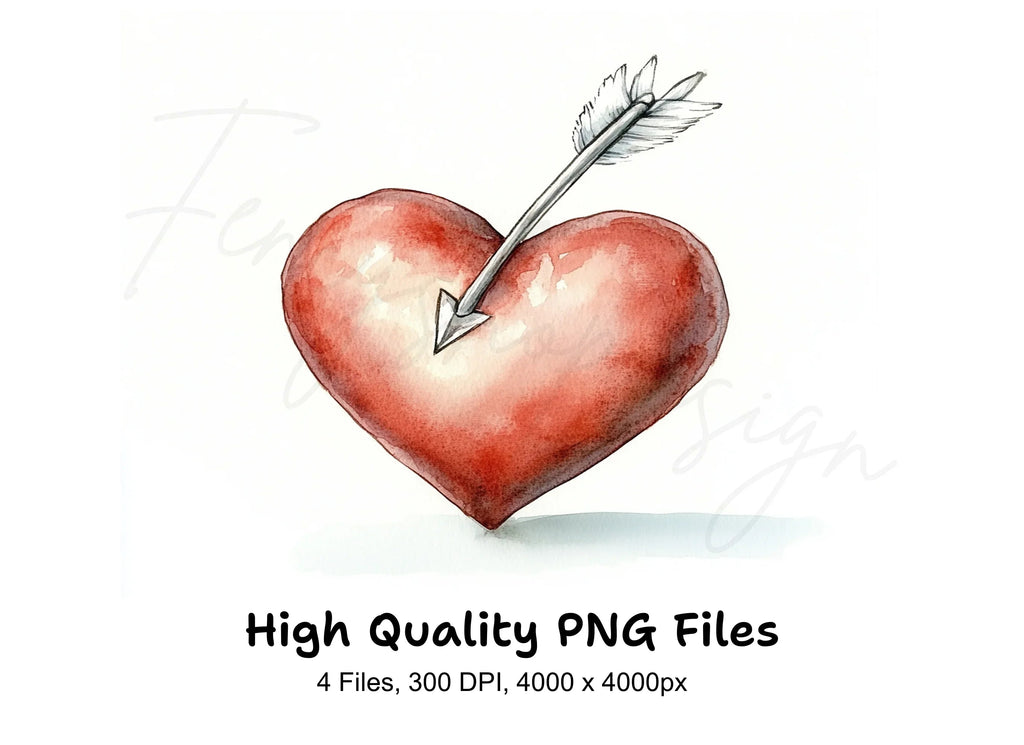 Hearts with Arrows Clipart Bundle