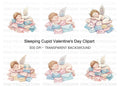 Sleeping Cherubs on Love Letter Piles Clipart Bundle