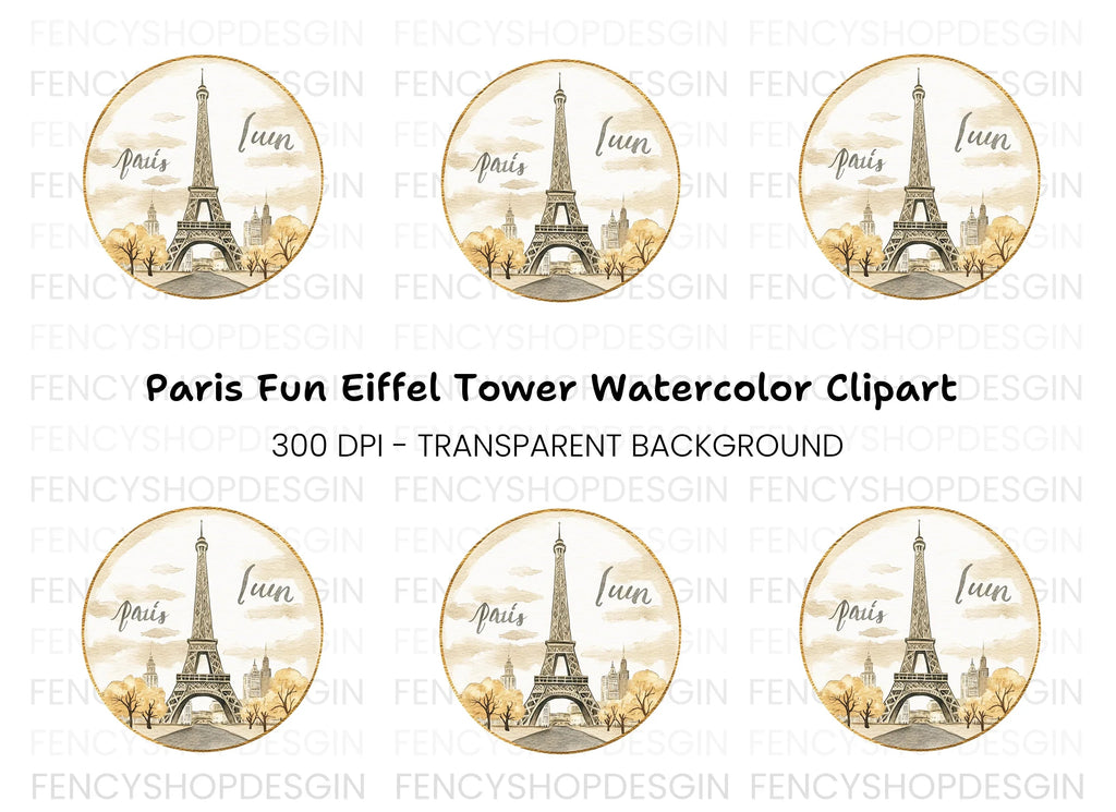 Eiffel Tower Paris Clipart Bundle