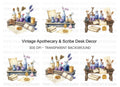 Vintage Apothecary Writing Clipart Bundle