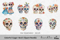 Colorful Sugar Skull Clipart Bundle