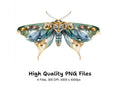 Jeweled Moth Clipart Bundle