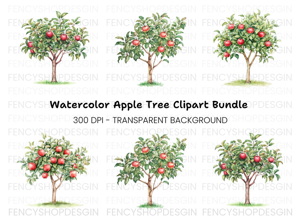 Apple Tree Clipart Bundle
