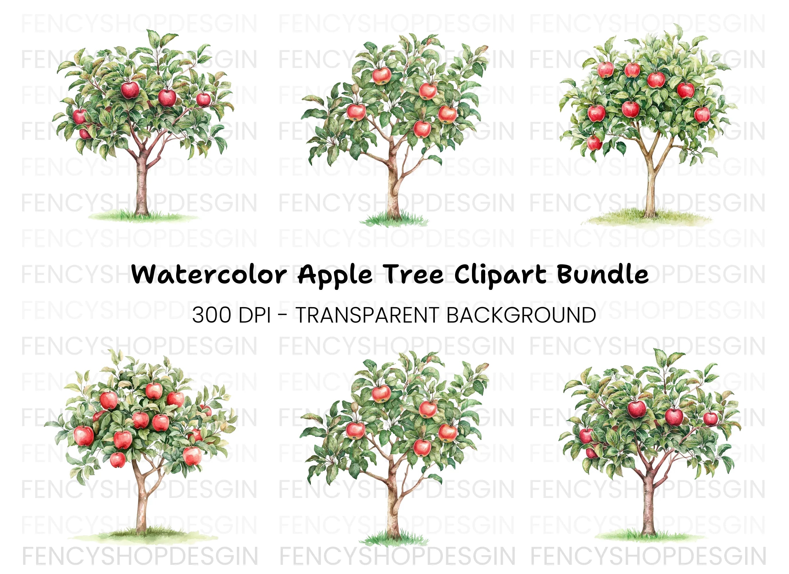 Apple Tree Clipart Bundle