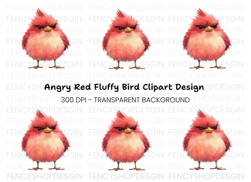 Angry Red Bird Illustration Clipart Bundle