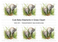 Adorable Baby Elephant Duo Clipart Bundle