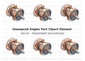 Steampunk Gear Mechanism Clipart Bundle