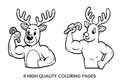 Strong Reindeer Workout Coloring Books