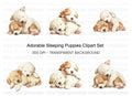 Adorable Sleeping Puppies Clipart Bundle