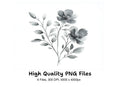 Monochrome Floral Clipart Bundle