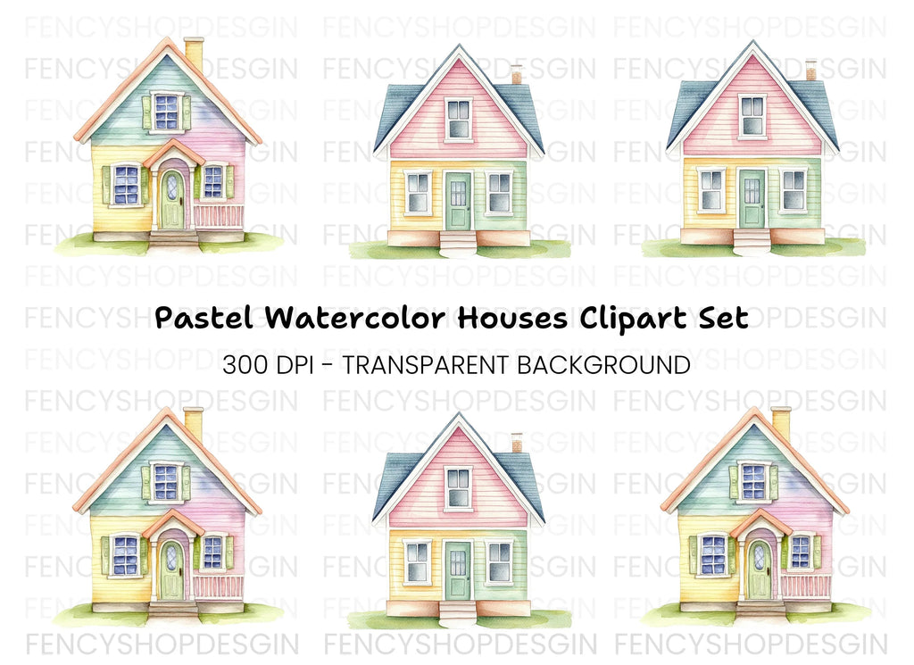 Charming Houses Clipart Bundle