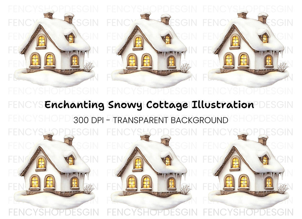 Cozy Winter Cottage Clipart Bundle