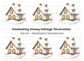 Cozy Winter Cottage Clipart Bundle