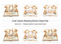 Smart Calf Reading Books Clipart Bundle