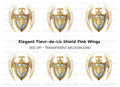 Elegant Winged Shield Clipart Bundle