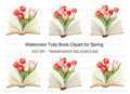 Tulip Bouquet in Open Book Clipart Bundle