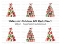 Red and Green Christmas Present Towers Clipart Bundle