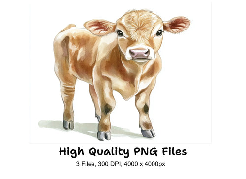 Adorable Calf Clipart Bundle