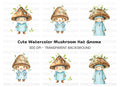 Cute Mushroom Gnomes Clipart Bundle