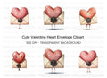 Cute Heart Envelope Clipart Bundle