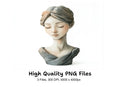 Elegant Female Bust Sculpture Clipart Bundle
