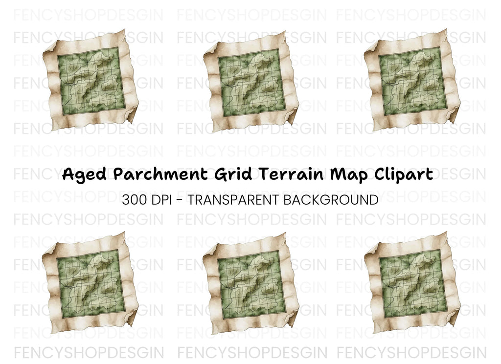 Old Treasure Map Clipart Bundle