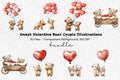Teddy Bears with Heart Balloons Clipart Bundle