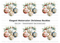 Elegant Christmas Ornaments Clipart Bundle