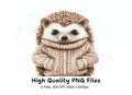 Adorable Hedgehog in Sweater Clipart Bundle