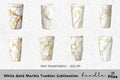 White Gold Marble Tumbler Clipart Bundle