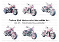 Pink Gemstone Motorcycle Clipart Bundle