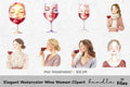 Elegant Wine Women Clipart Bundle