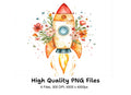Whimsical Space Adventure Floral Clipart Bundle