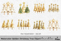 Golden Christmas Tree Clipart Bundle